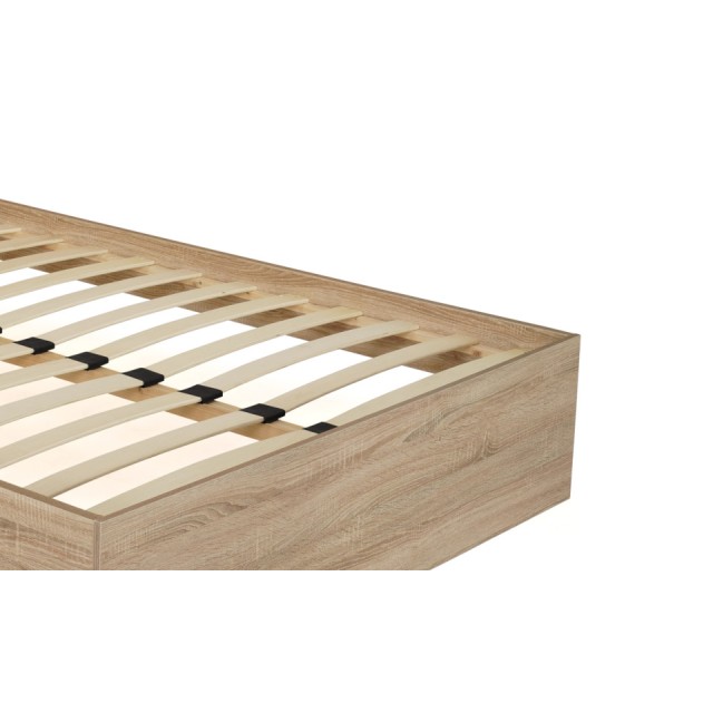 Διπλό Κρεβάτι Oklahoma με Κεφαλάρι & Βάση σε Απόχρωση Οξιάς - 160x200 cm 30130430 Idomya