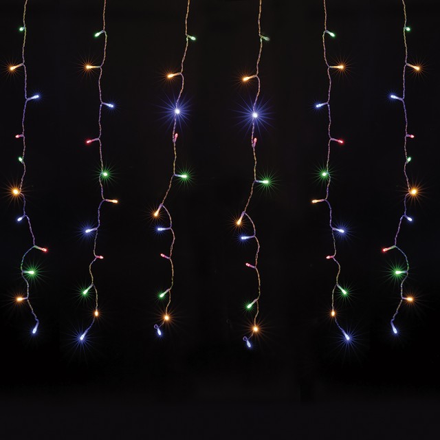 Kooper Πολύχρωμη Αλυσίδα 42 LED Tenda 504 με 8 Προγράμματα Φωτισμού για Εξωτερική Χρήση, Μήκος 45μ x 0,8μ - Σπίτι του Άγιου Βασίλη 5900010