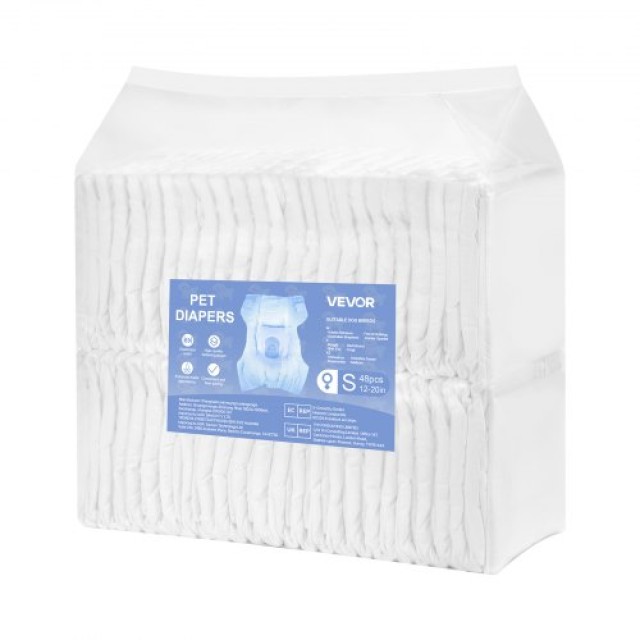 VEVOR Σούπερ Απορροφητικές Πάνας Μίας Χρήσης για Θηλυκά Σκυλιά, Μέγεθος S, 96 Τεμάχια CWNBZNKMG96P2C7UG001V0