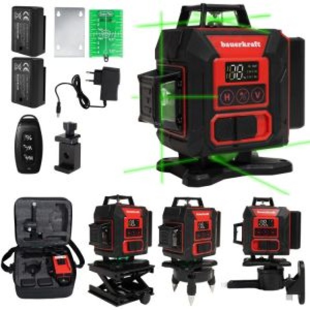 Multistore Επίπεδο laser επιπέδου πράσινο σταυροειδές laser 360° 4D 16 γραμμών H-047