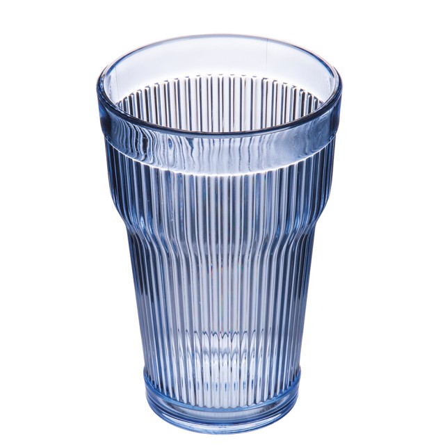 Villa DEste Σετ 6τμχ   Ποτήρι 400 ml από ακρυλικό με επιφάνεια επεξεργασμένη με κάθετες μπλε γραμμές Fashion Ocean 5921970
