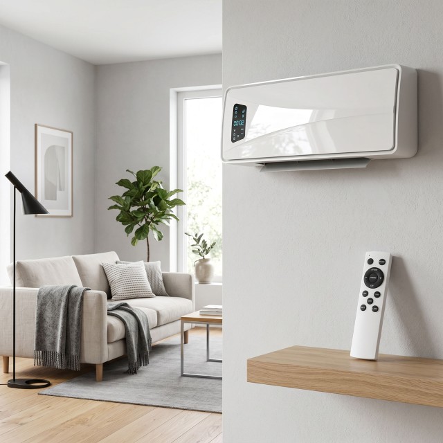 HOMCOM Κεραμικό Θερμαντικό Τοίχου 2000W με 3 Λειτουργίες, Ρυθμιζόμενη Θερμοκρασία, Χρονοδιακόπτη και Τηλεχειριστήριο, Λευκό 820-467V90WT
