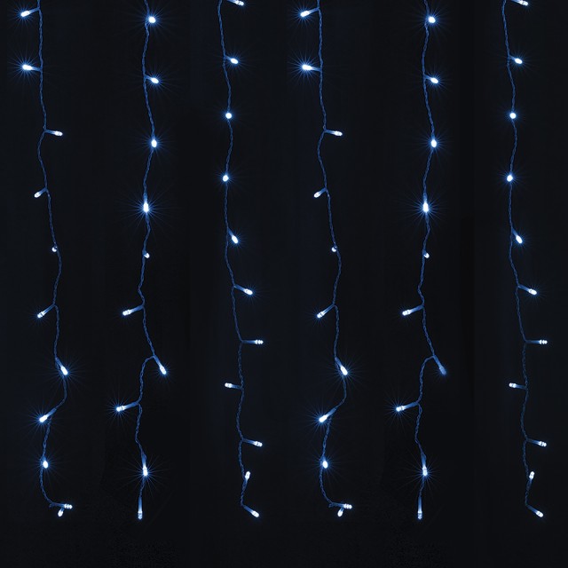 Kooper Τέντα 204 μπλε LED 17 σειρές 8 παιχνίδια φωτός εξωτερικής χρήσης 300x75 εκ Santas House by Kooper 5906368