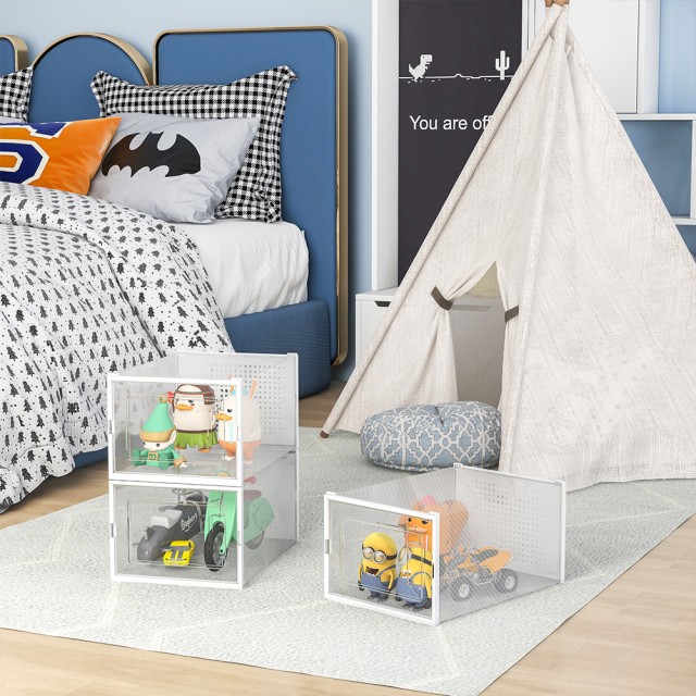 BAKAJI  Σετ 6 τεμαχίων κουτιά αποθήκευσης παπουτσιών στοιβαζόμενα 35x25x19cm εξοικονόμησης χώρου για παπούτσια  02840736