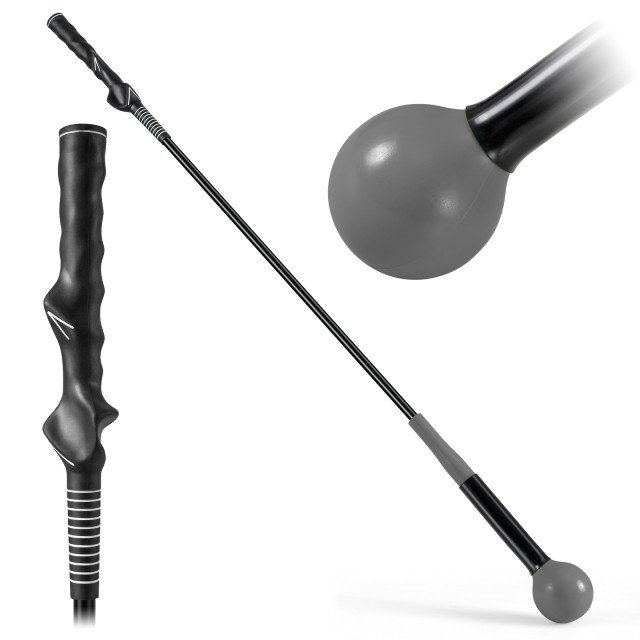 Costway Εκπαιδευτικό Εργαλείο Γκολφ 100εκ με Βαρυμένο Κεφάλι για Λαβή, Ρυθμό, Ευελιξία και Ισορροπία - Γκρι SP38642HS