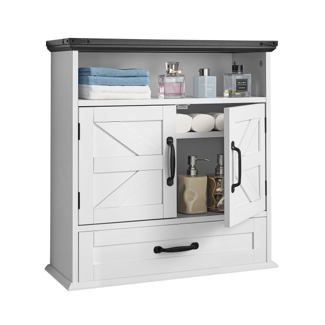 VEVOR Ντουλάπι Τοίχου Μπάνιου με Ρυθμιζόμενο Ράφι, Λευκό, 61x23x63.7 εκ. BDMJG2JYJGB2Z3VSD001V0