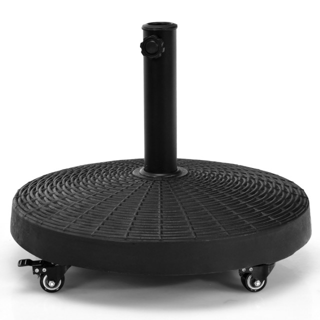 Costway Βάση Ομπρέλας με Ρόδες 23kg Στρογγυλή Μαύρη Φ52 cm OP70852