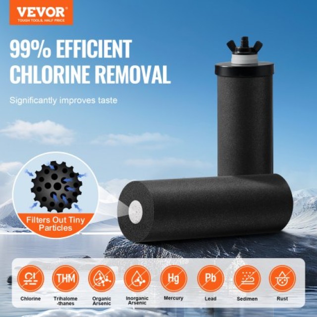 VEVOR Σύστημα Φίλτρου Νερού Βαρύτητας 2.25G Ανοξείδωτο με 2 Φίλτρα ZLLSQ225GALHVXUZIV0