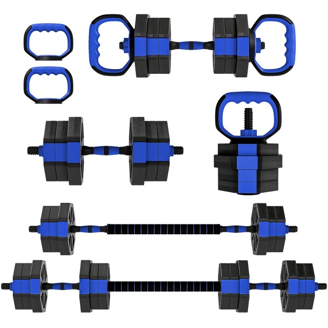 SPORTNOW Σετ Βαρών Γυμναστικής 6 σε 1, 20 kg, Πλαστικό με Άμμο, 125x18x18 cm, Μπλε A91-414V01BU