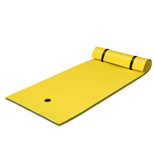 Costway Πλωτό Στρώμα Αφρού XPE 220 x 90 x 4 cm Κίτρινο+Μπλε OP70098YE
