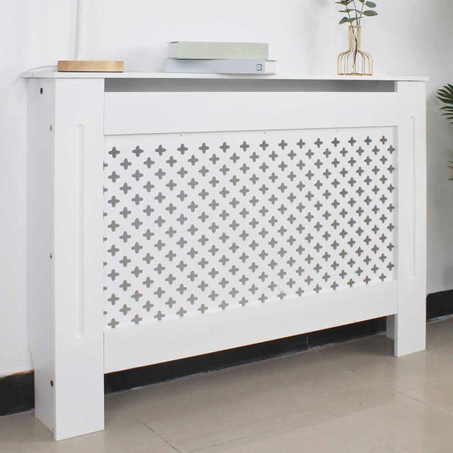 BAKAJI Κάλυμμα Καλοριφέρ MDF 112x19x82 εκ. Λευκό 02826253