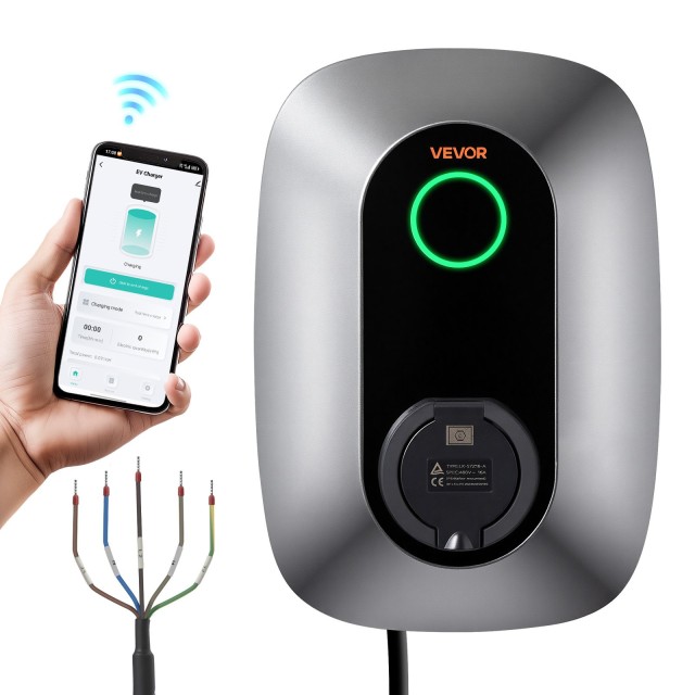 VEVOR Φορτιστής Ηλεκτρικού Οχήματος Wallbox 11kW 400V Τριφασικός Type 2 16A IP54 OZSXJLD11KWCJJ1FR001V8