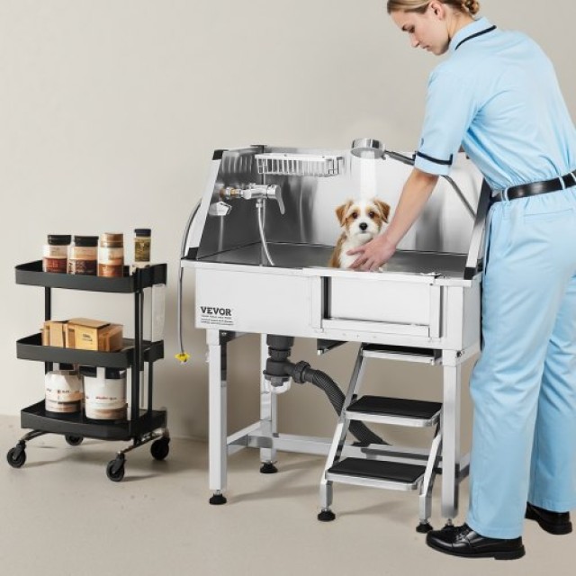 VEVOR Μπανιέρα Καλλωπισμού Σκύλων με Σκάλες και Ντους BXGCWYG34CZJFJ0C0V0