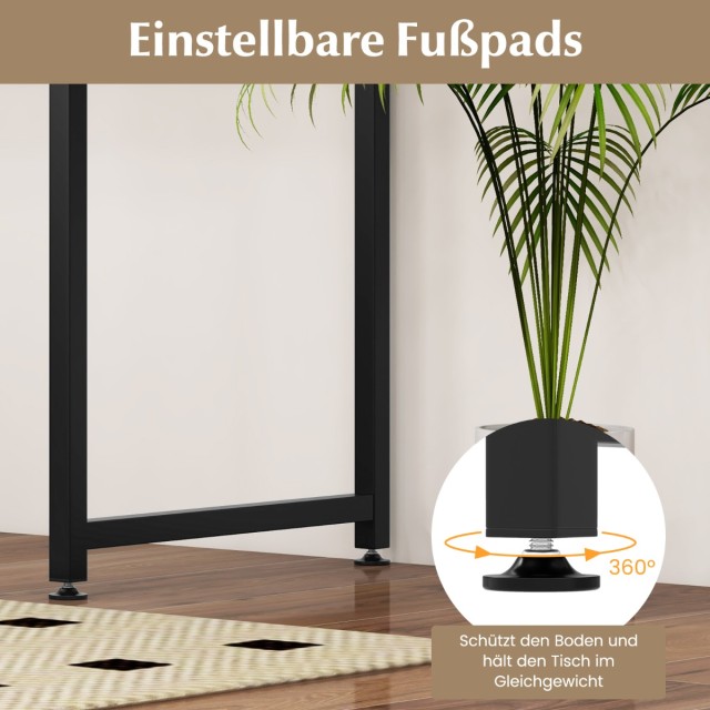 Costway  Πολυλειτουργικό Γραφείο Υπολογιστή με Μεταλλικό Σκελετό και Ρυθμιζόμενα Πόδια JV11014DK