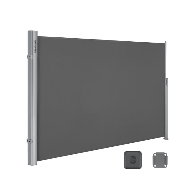SONGMICS Πλαϊνό Ρολό Σκίασης Κήπου- Βεράντας  180 x 300 cm, Ανθρακί Γκρι, GSA180G 