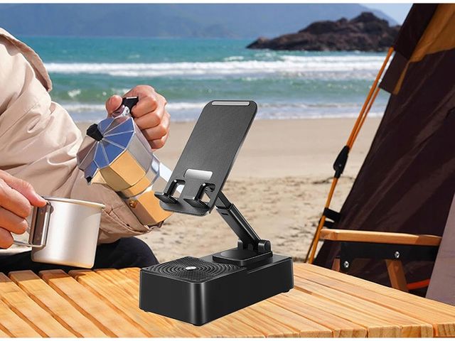 Verk Group Βάση Κινητού/Tablet για Γραφείο με Bluetooth Ηχείο 5W, Μαύρη 5907451373187