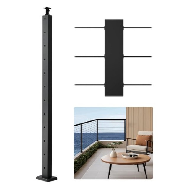 VEVOR Κατακόρυφη Στήλη Καλωδιακής Κάγκελης 42x1x2 ιντσών Προ-τρυπημένη 1JZLGZXHS1063GGTD001V0
