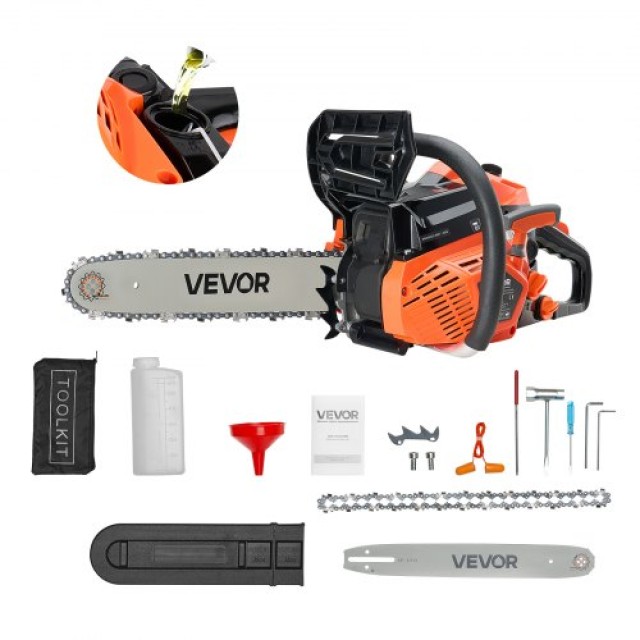 VEVOR Αλυσοπρίονο Βενζίνης 40cc 1.8 HP 14 ιντσών για Κοπή Ξύλου RQLJ14INCHEC4M9U6001V0