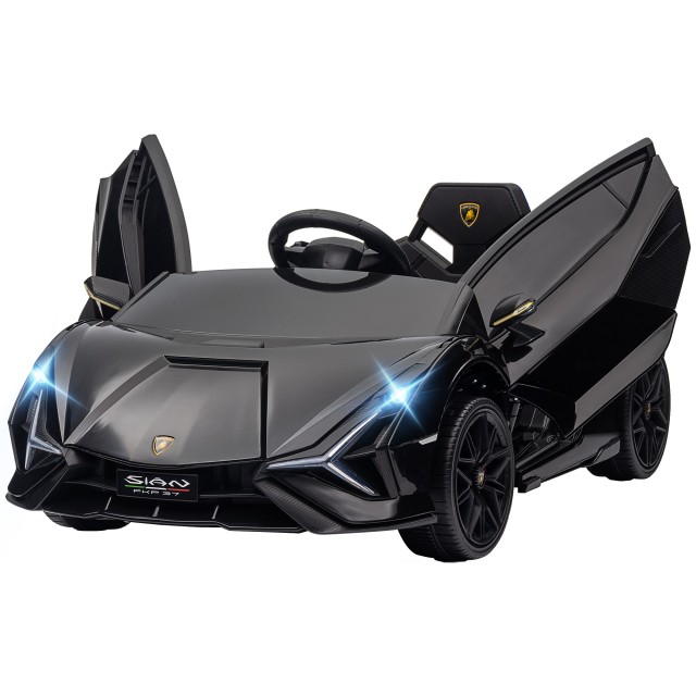 HOMCOM Παιδικό Ηλεκτρικό Αυτοκίνητο 3-5 Ετών Lamborghini 12V με Τηλεχειριστήριο και Ταχύτητα 3-5km/h, Μαύρο 370-171V90BK