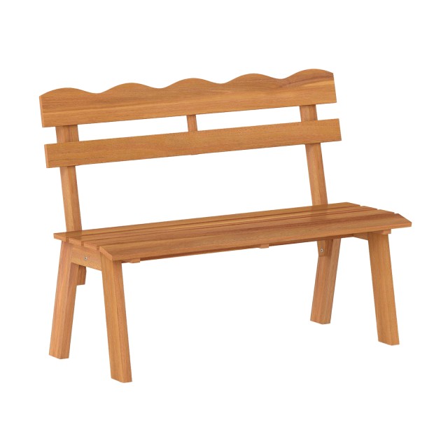 Costway Ξύλινο παγκάκι κήπου από ακακία, 2θέσιο, αντοχή έως 360 κιλά, ανθεκτικό στις καιρικές συνθήκες, 80 x 105 x 47,5 cm HW75085