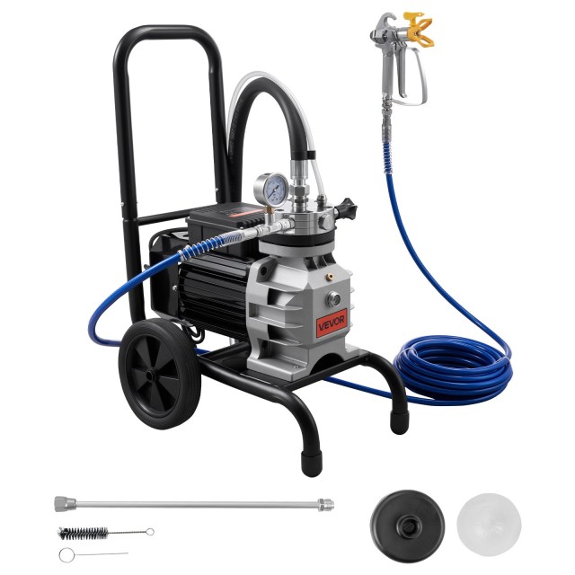 VEVOR Ηλεκτρικό Πιστόλι Βαφής Airless Διαφράγματος 1100W 2200 PSI με Καρότσι, Προέκταση, Βελόνα Καθαρισμού και Βούρτσα για Εσωτερική και Εξωτερική Βαφή Σπιτιού GMSGYWQPTJ11OF6GY001V2
