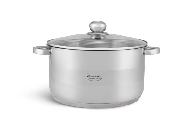 Edenberg Ατσάλινη Κατσαρόλα 9,5L με Καπάκι από Ανοξείδωτο Χάλυβα για Επαγωγή & Αερίου EB-3009
