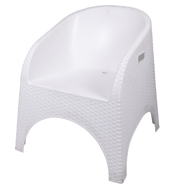 Galileo Καρέκλα εξωτερικού χώρου από πλαστικό PP με εφέ ρατάν σε λευκό Pacha Est br br 5914125