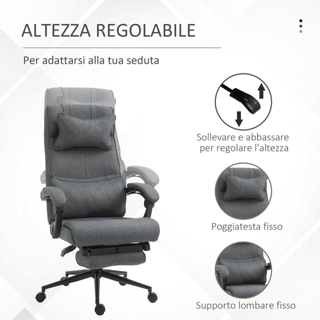 Καρέκλα Γραφείου με Υποπόδιο 66 x 70 x 115-123 cm Vinsetto 921-281