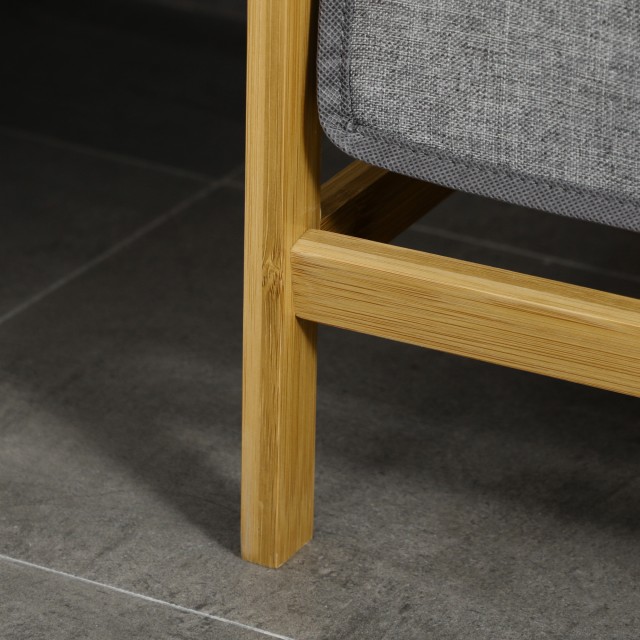 Καλάθι Απλύτων από Μπαμπού με 2 Χώρους και 1 Ράφι HOMCOM 850-254V00CG