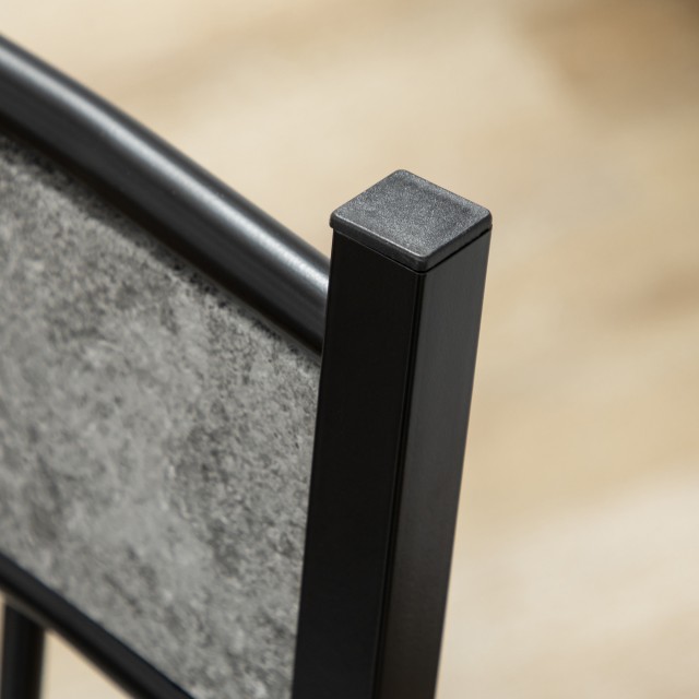 Σετ Τραπεζαρίας και Καρέκλες 5τμχ HOMCOM, Τραπεζαρία Ορθογώνια Μεταλλική και MDF και 4 Καρέκλες Τραπεζαρίας σε Γκρι και Μαύρη 835-659LG