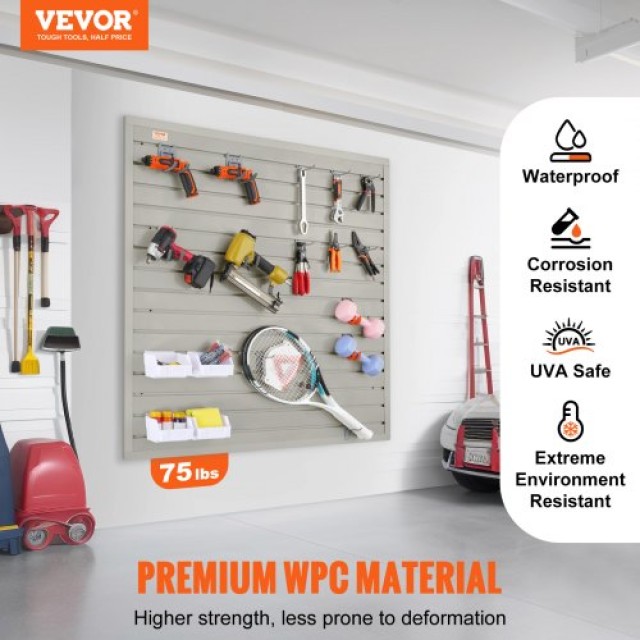 Πάνελ Slatwall VEVOR 4x1 ft Γκρι (Σετ 4) για Οργάνωση Γκαράζ και Καταστήματος BTQBPVCF16SQTX3KIV0