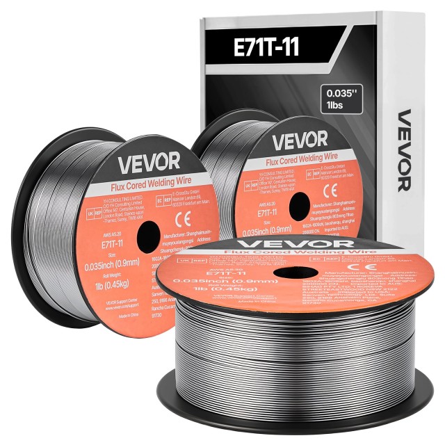 VEVOR Σύρμα Συγκόλλησης Flux Core MIG Ε71T-11 0.9mm 0.45kg Χωρίς Αέριο, Σετ 3 Ρολλών MIGHSYXHSE71QOY63001V0