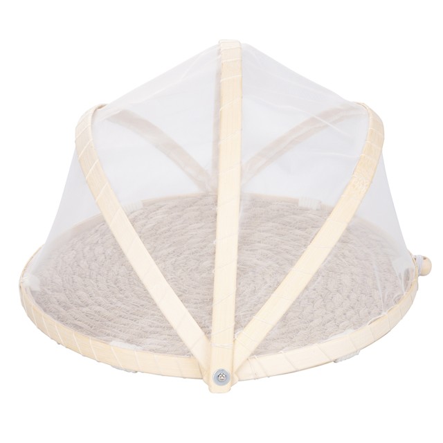 Villa dEste Home Στρογγυλό Κάλυμμα Τροφίμων Μικρό από Ψάθα και Μπαμπού με Πολυεστερική Επένδυση Daily 2188082