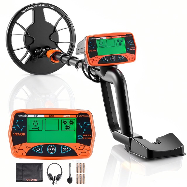 VEVOR Επαγγελματικός Ανιχνευτής Μετάλλων, Διάμετρος 203,2 mm, Υψηλής Ακρίβειας, Αδιάβροχη Πηνίο IP68, με Οθόνη, Ακουστικά, 3 Λειτουργίες, Ρυθμιζόμενος DPJSTCQJB8INL7VXF001V9