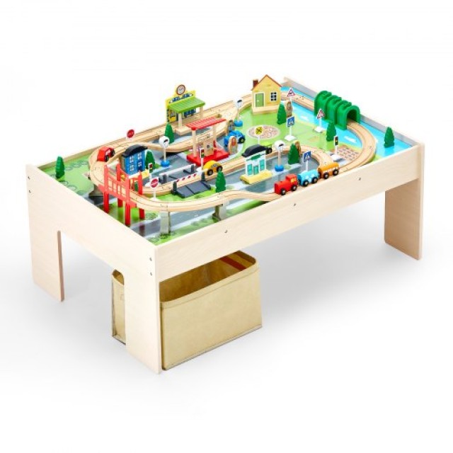 VEVOR Τραπέζι Δραστηριοτήτων 84 PCS με Πτυσσόμενο Κάδο αποθήκευσης για Παιδιά CGKHCZ382451O3JQK001V0