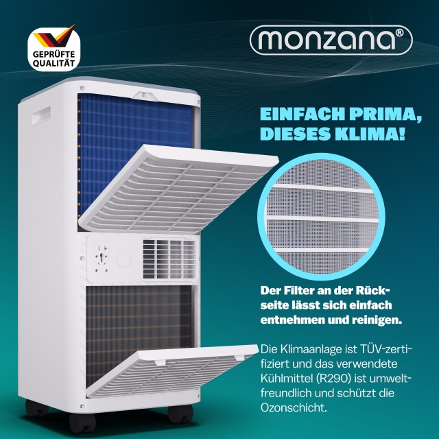 Φορητό Κλιματιστικό MZKA2000 780 W με Τηλεχειριστήριο 7.000 Λευκό BTU 109615 Monzana