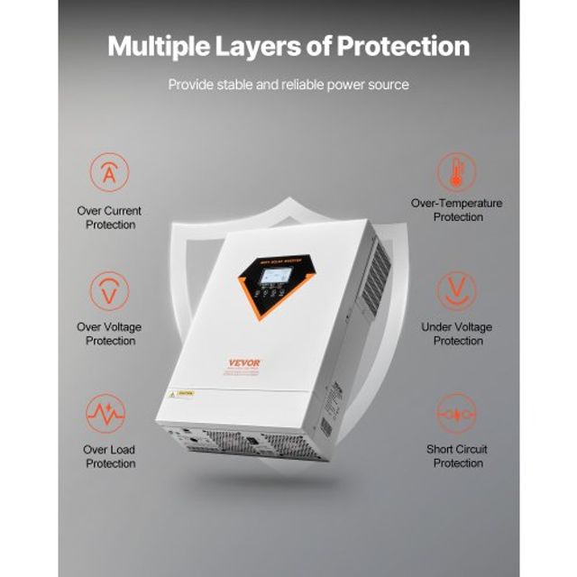VEVOR Υβριδικός Ηλιακός Αντιστροφέας 6000W 230V WIFI 120A MPPT LWGPNKYTJ23038TOPV7