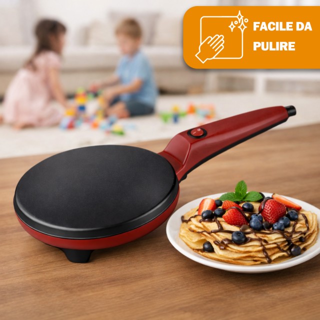 BAKAJI Ηλεκτρική Κρεπιέρα με Λαβή 700W με Αντικολλητική Επίστρωση Αλουμινίου 02001690