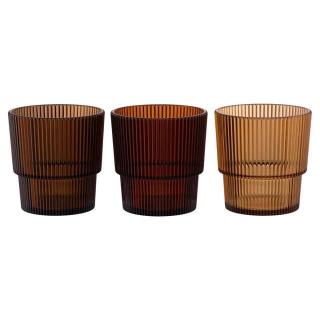 Villa DEste  Σετ 12 τμχ Ποτήρι νερού 300 ml καφέ από πλαστικό PS Shades of Chocolate Unico 5925001