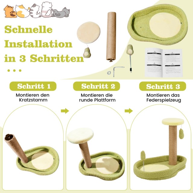 Costway  Μικρό Δέντρο Γάτας σε Σχέδιο Αβοκάντο Πράσινο Γρατσουνίσματος 50 x 35 x 42 εκ. PV10254GN