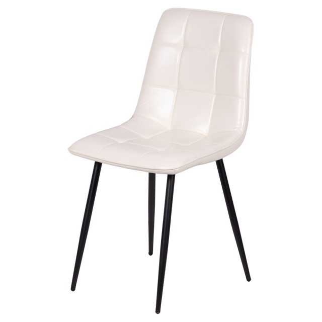 Galileo Καρέκλα Βιομηχανικού Στυλ με Μεταλλικά Πόδια και Πολυτελή Ταπετσαρία σε Χρώμα Ελεφαντόδοντου Sibilla 5925777