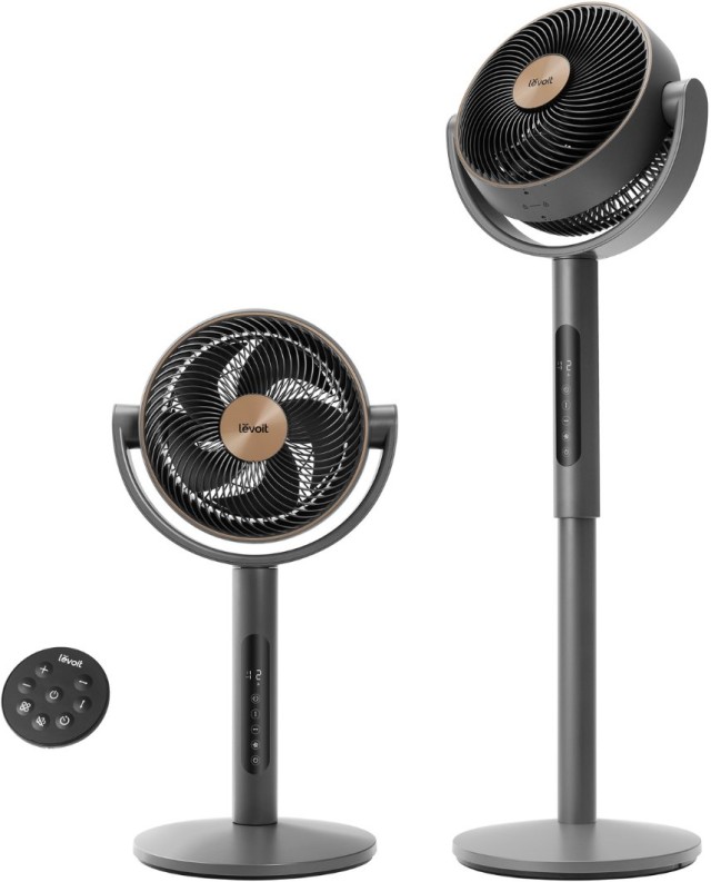 Levoit Επιδαπέδιος Ανεμιστήρας Ορθοστάτης Levoit Smart Pedestal Fan με Wi-Fi, Τηλεχειριστήριο & 12 Ταχύτητες Γκρι LPF-R432-AEUR