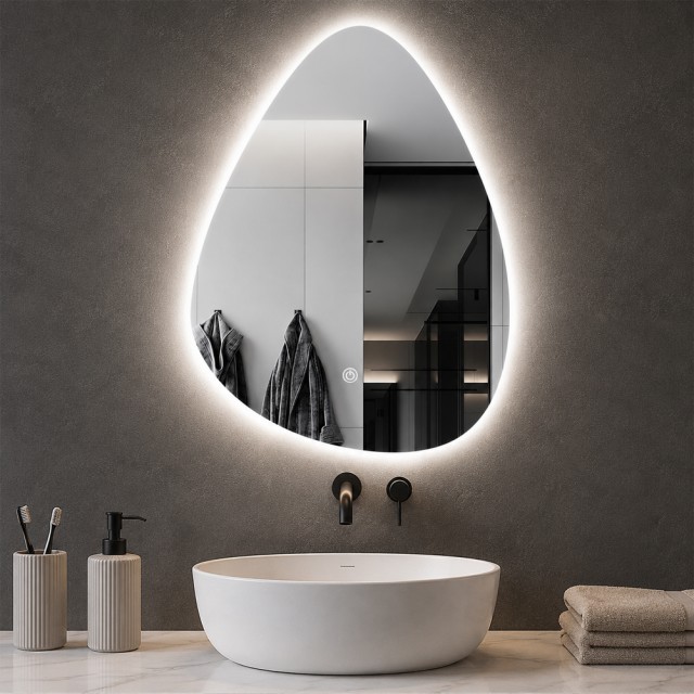 Shally Dogan Καθρέφτης Σταγόνα 50x60 cm με LED 3 Χρωμάτων, Ρυθμιζόμενος, Αφής 02002371