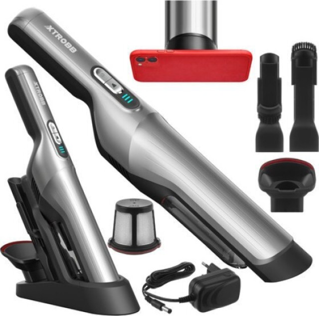 Xtrobb Σκουπάκι Αυτοκινήτου Στερεών με Ισχύ 100W Επαναφορτιζόμενο 12V Μπεζ 24263