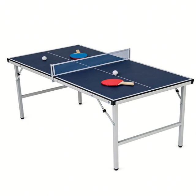 Costway Πτυσσόμενο Τραπέζι Πινγκ Πονγκ 71 x 76x 152,5 cm με Δίχτυ, 2 Ρακέτες & Μπάλες SP38590