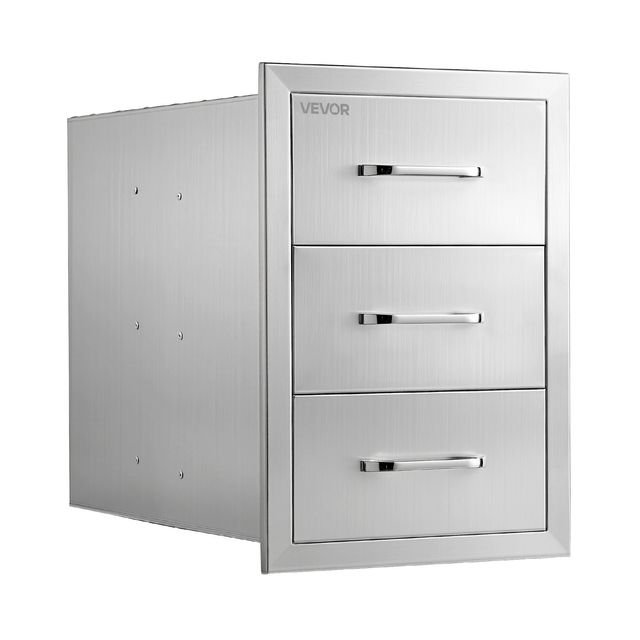VEVOR Συρτάρια Εξωτερικής Κουζίνας 57 x 50,5 x 35,2 εκ. 3 Επιπέδων με Χερούλι για Νησίδα BBQ CGCTJ145W2056EBFI001V0