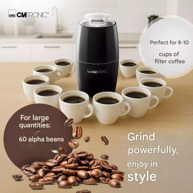Ηλεκτρικός Μύλος Καφέ  150W – Χωρητικότητα 60gr Μαύρο  KSW3806 Clatronic