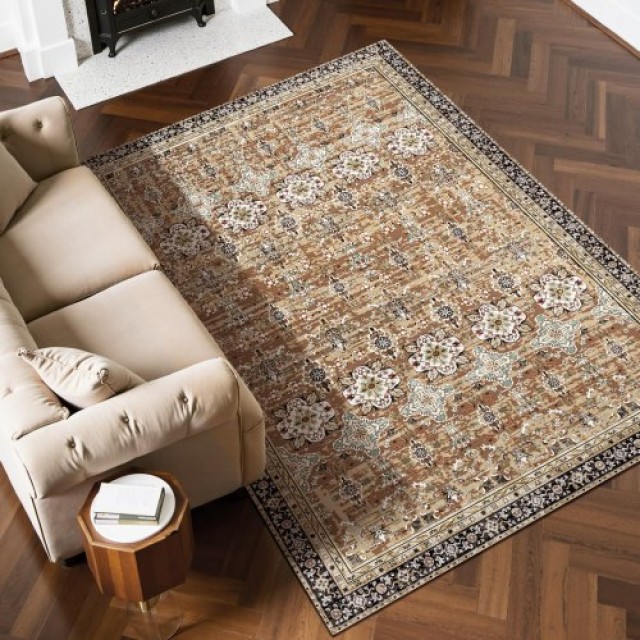 VEVOR Μεγάλο Χαλί 6x9 ft Αντιολισθητικό Καφέ Πράσινο Vintage JXZXDT6X9FTF3O5Q8001V0