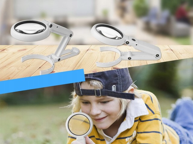 Verk Group Επιτραπέζιος Μεγεθυντικός Φακός με 8 LED (5x, 11x) - Αναδιπλούμενος USB 5907451344590