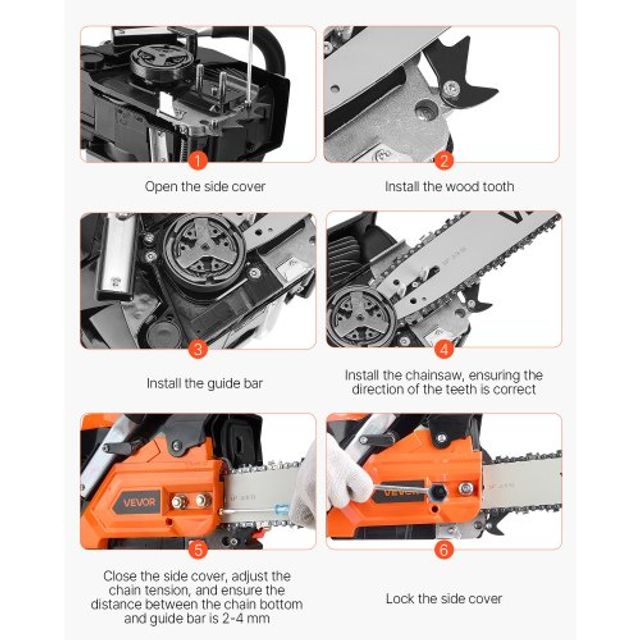 VEVOR Αλυσοπρίονο Βενζίνης 40cc 1.8 HP 14 ιντσών για Κοπή Ξύλου RQLJ14INCHEC4M9U6001V0